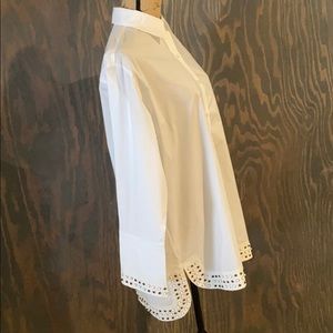 Derek Lam New York white studded boyfriend shirt